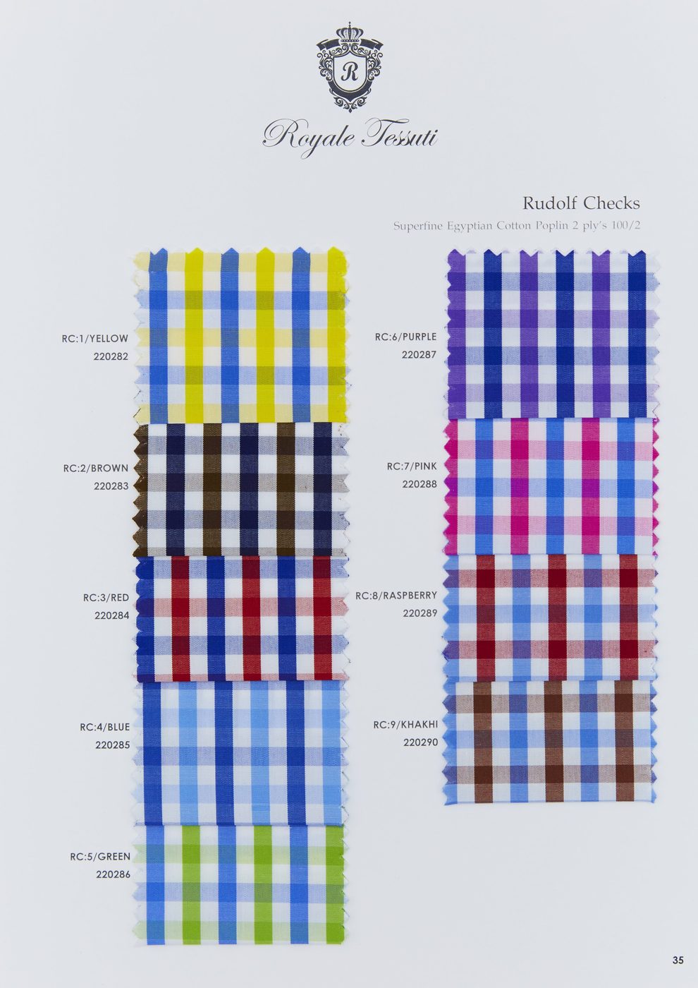RT-035 — Classic Collection fabric swatch, code RT-035