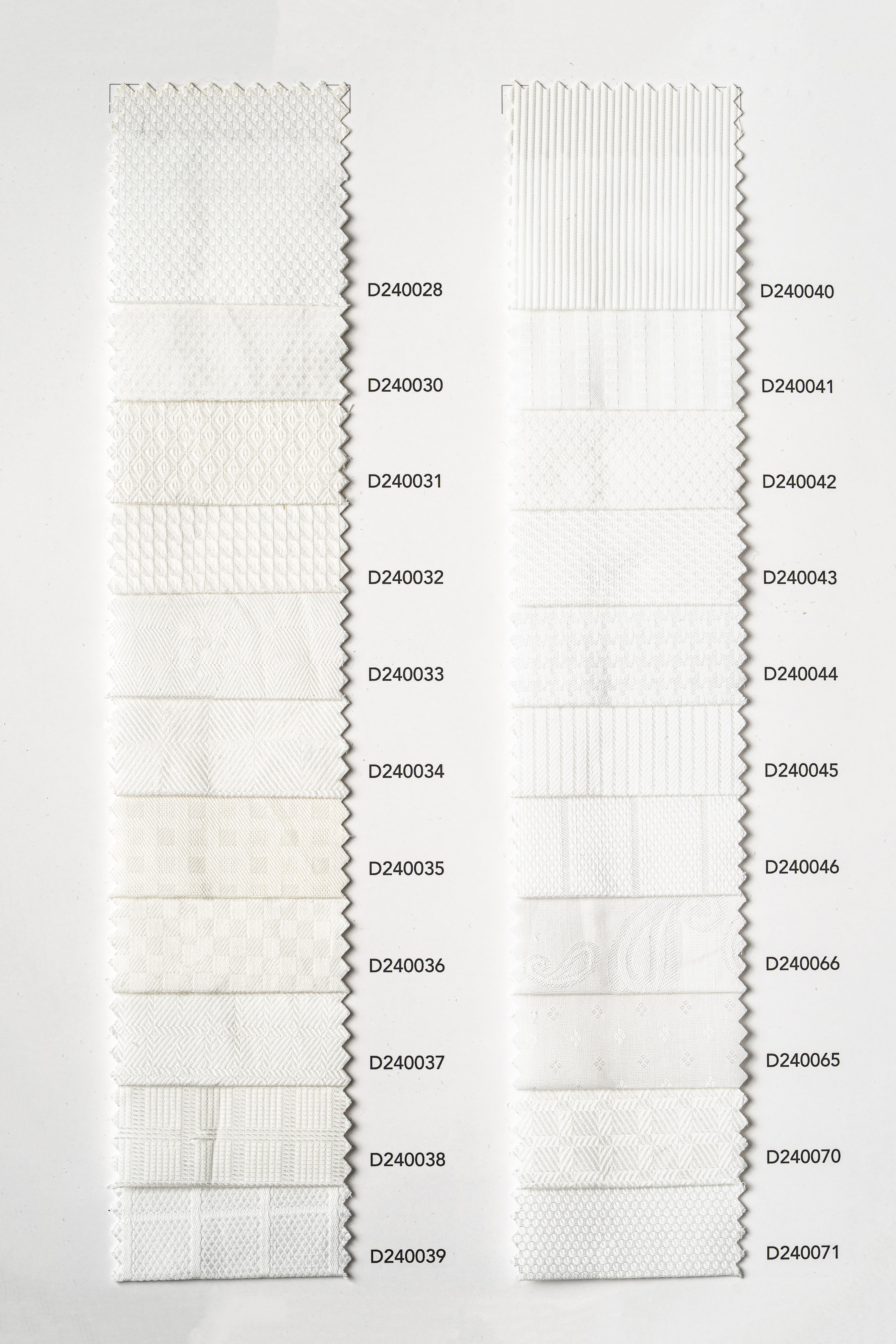 WOW-102 — White on White fabric swatch, code WOW-102